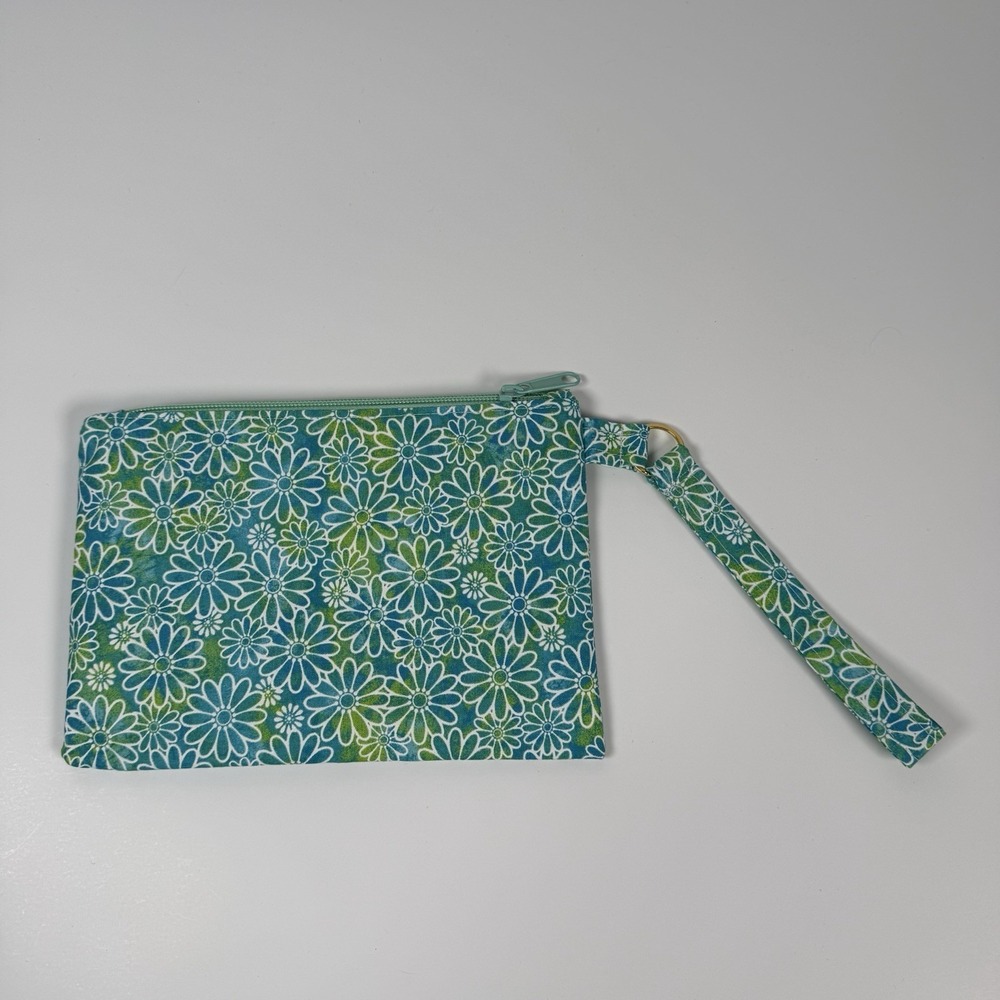 Handmade Wristlet Zipper Pouch Purse Clutch Lightweight Strap New Floral Retro - Picture 2 of 5